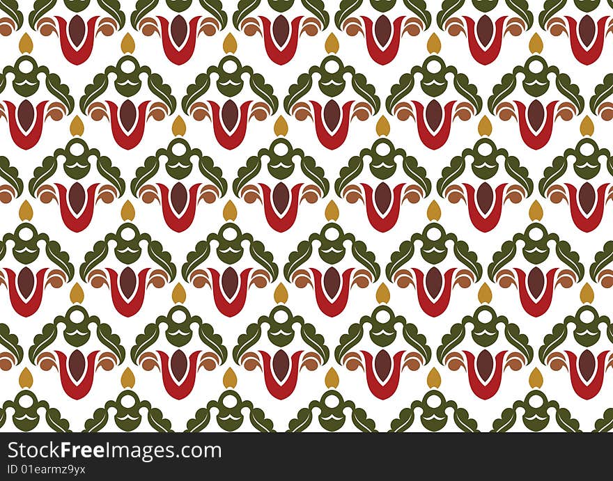 Ottoman style wallpaper pattern and shape. Ottoman style wallpaper pattern and shape