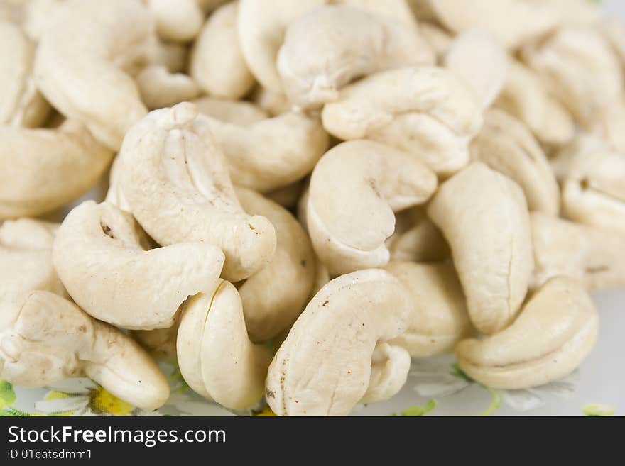 Cashews on saucer