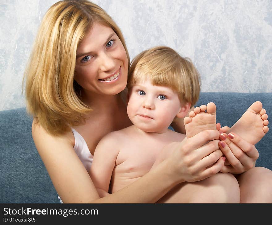 Portrait of mum with the son