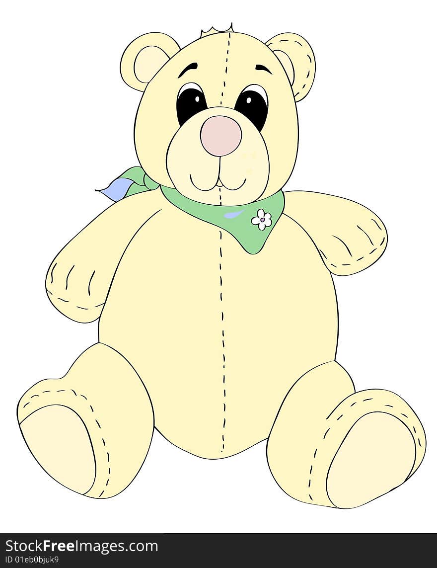 Teddybear in pastel colors with neckerchief. Teddybear in pastel colors with neckerchief