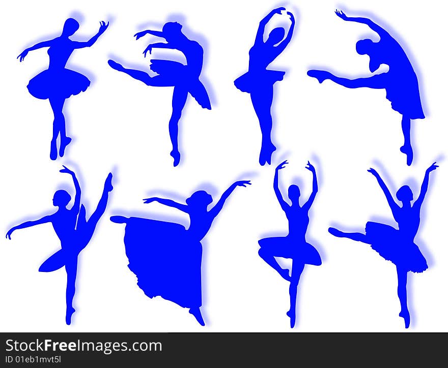 Classical dancers silhouette