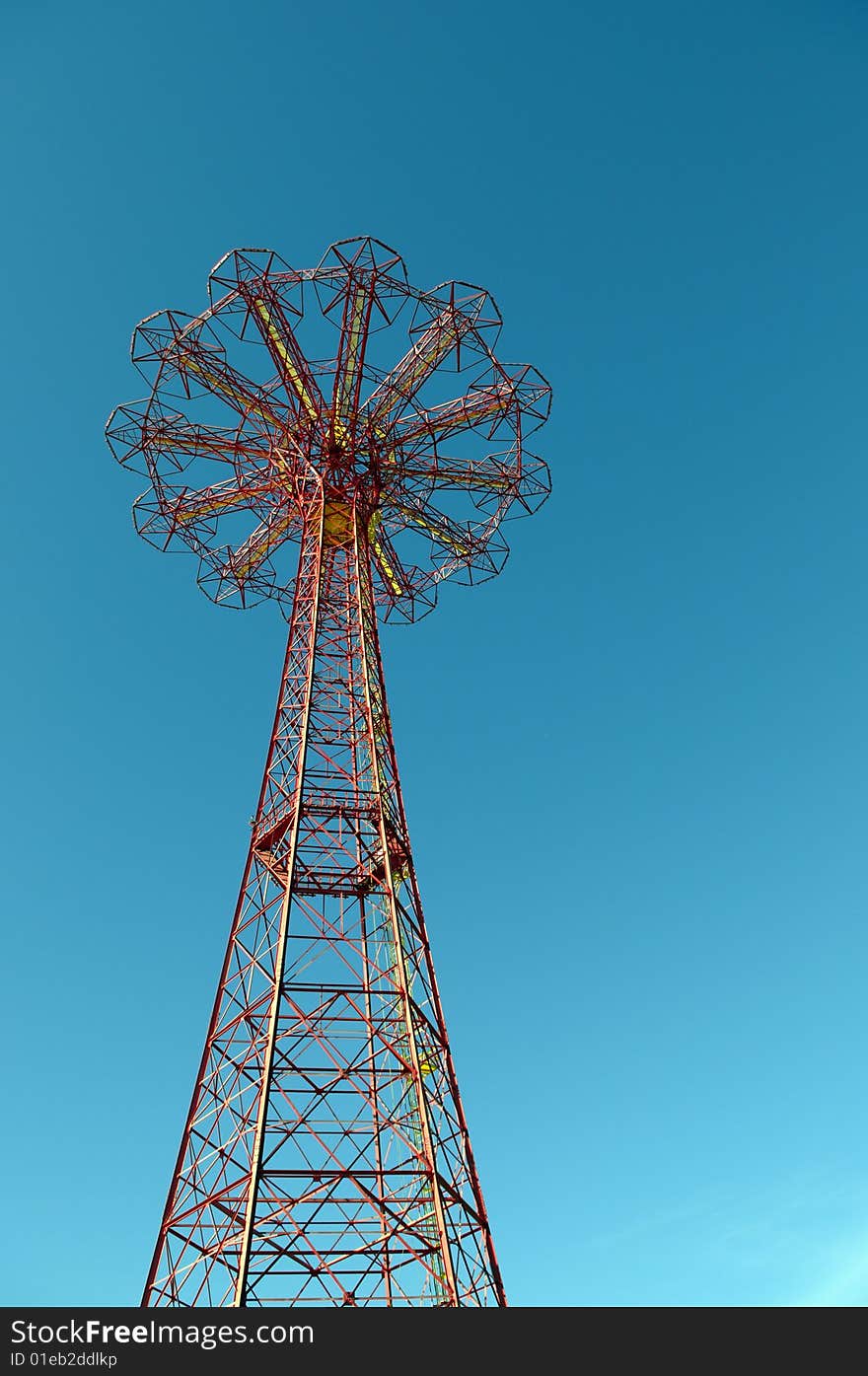 Forgotten Parachute tower near the amusement park on Brighton