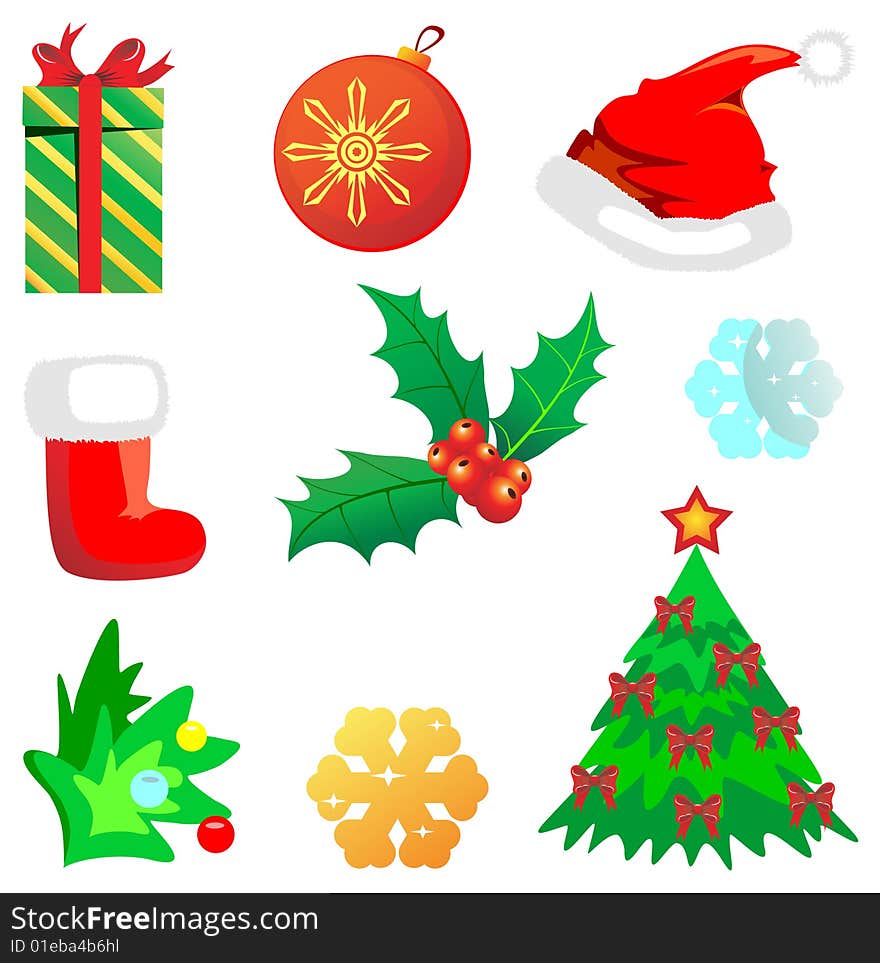 Christmas set to vector illustration. Christmas set to vector illustration