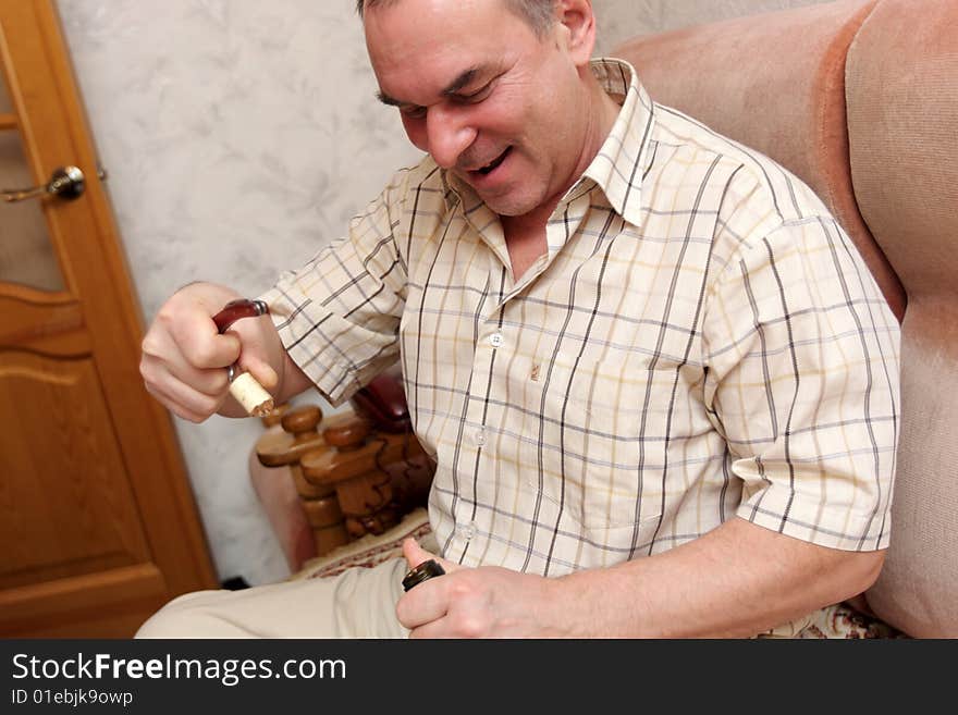 Man Opens Champagne