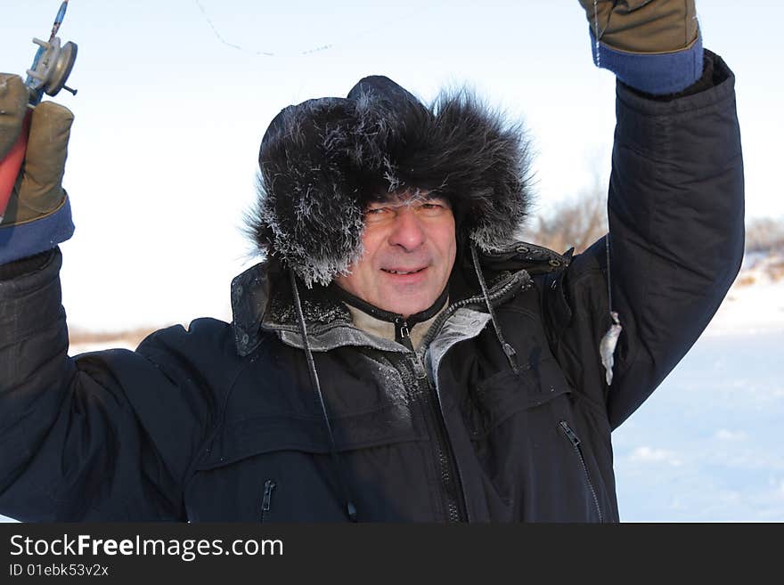 Winter fisherman