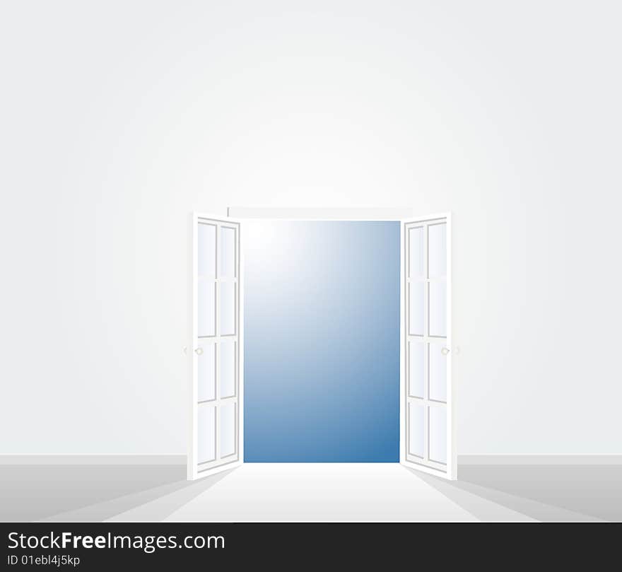 Vector illustration of the empty white room. Vector illustration of the empty white room