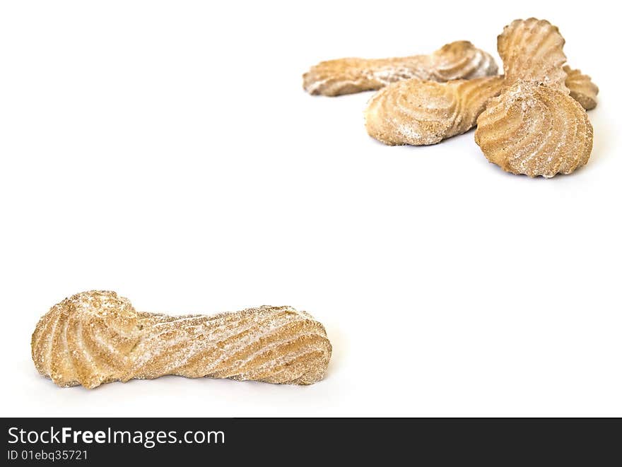 Group of biscuit isolated on white background