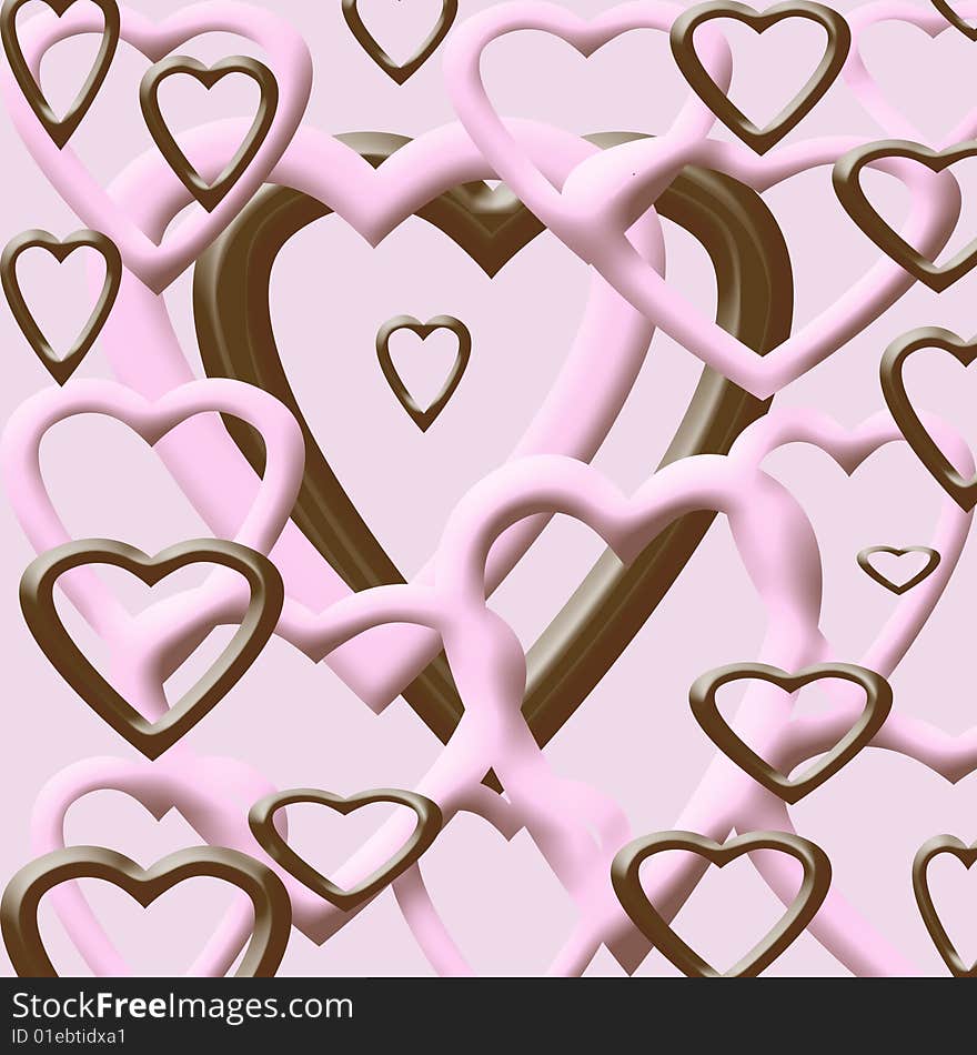 Valentine pastel hearts background illustration. Valentine pastel hearts background illustration