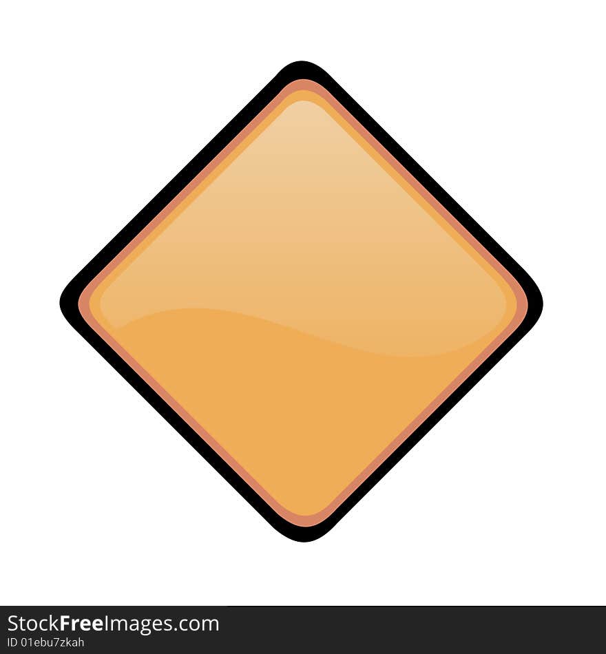 Blank warning sign - computer generated image