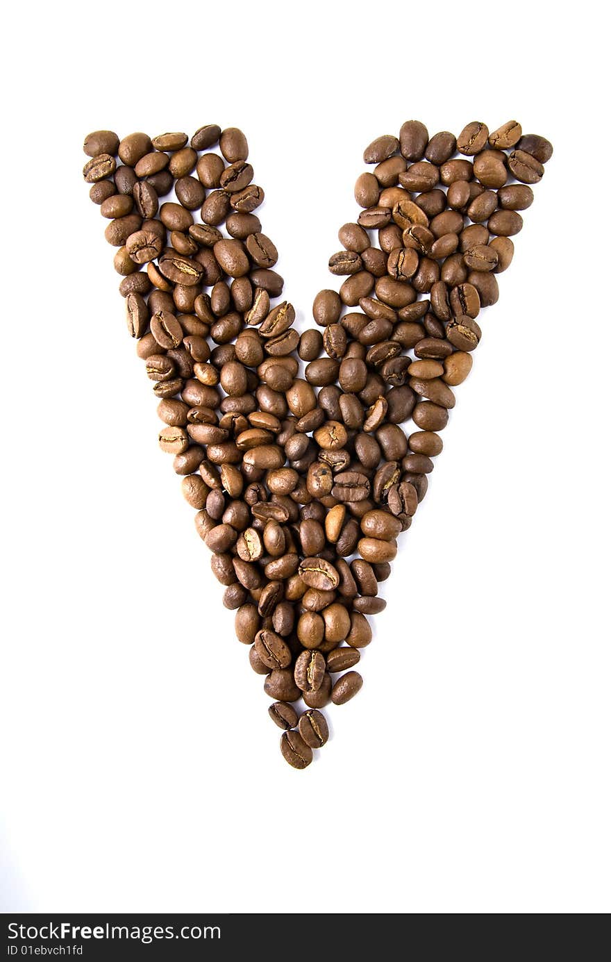 Letter from coffee beans for your design. Letter from coffee beans for your design