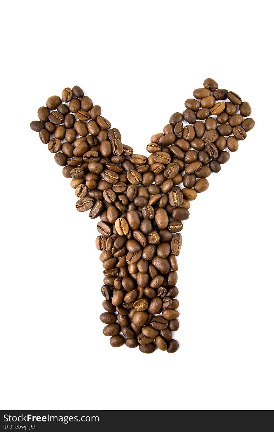 Letter from coffee beans for your design. Letter from coffee beans for your design