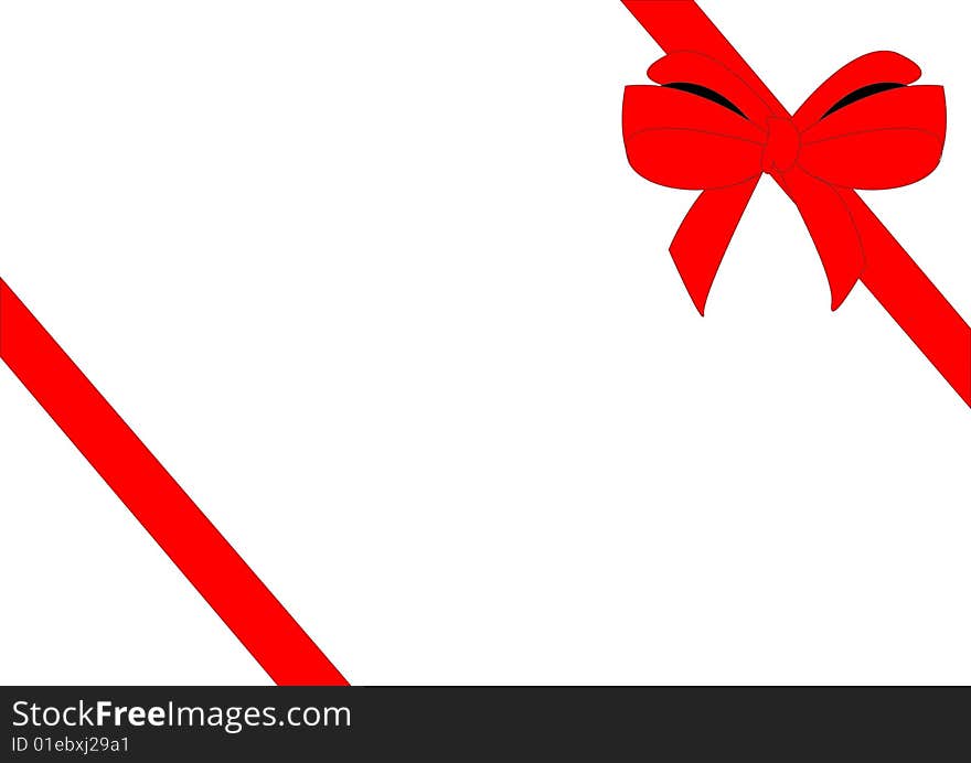 Red bow for the decoration of gift box. Red bow for the decoration of gift box.