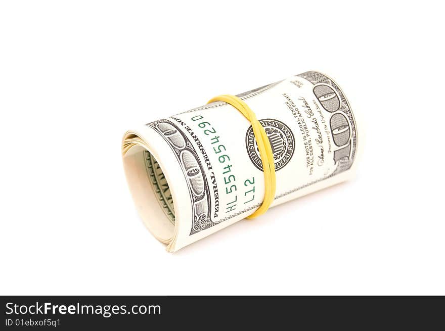 Dollar roll, isolated on white