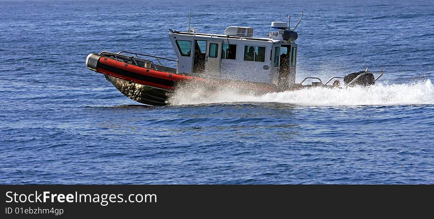 Fast boat with Water splash