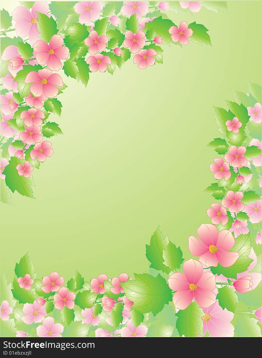 The vector illustration contains the image of floral frame. The vector illustration contains the image of floral frame