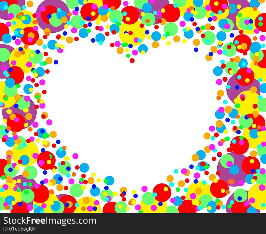 Valentine heart made of colored dots. Valentine heart made of colored dots