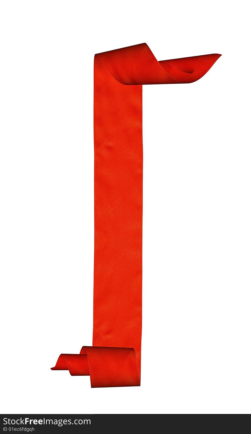 Abstract red ribbon to background