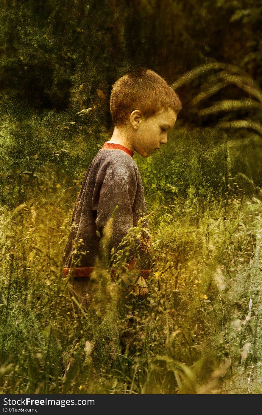 Vintage picture of a young child. Vintage picture of a young child