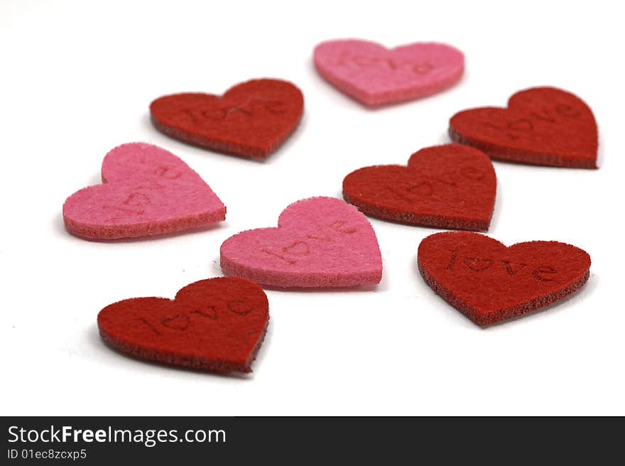 Pink and red hearts for Valentine day. Pink and red hearts for Valentine day