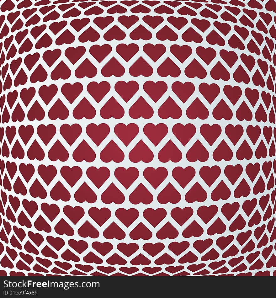 Isolated red hearts pattern, pillow. Isolated red hearts pattern, pillow