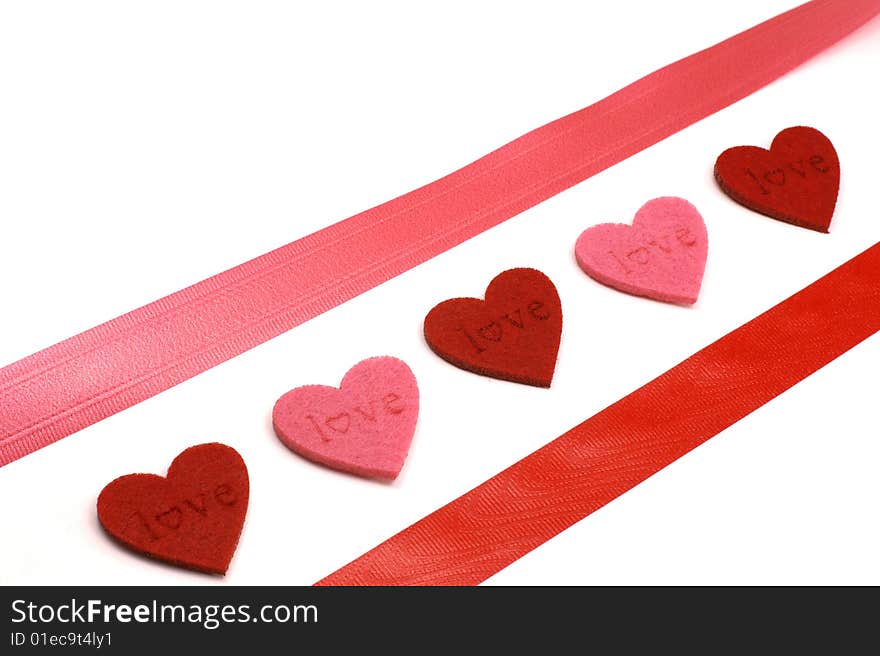 Hearts and colours ribbons