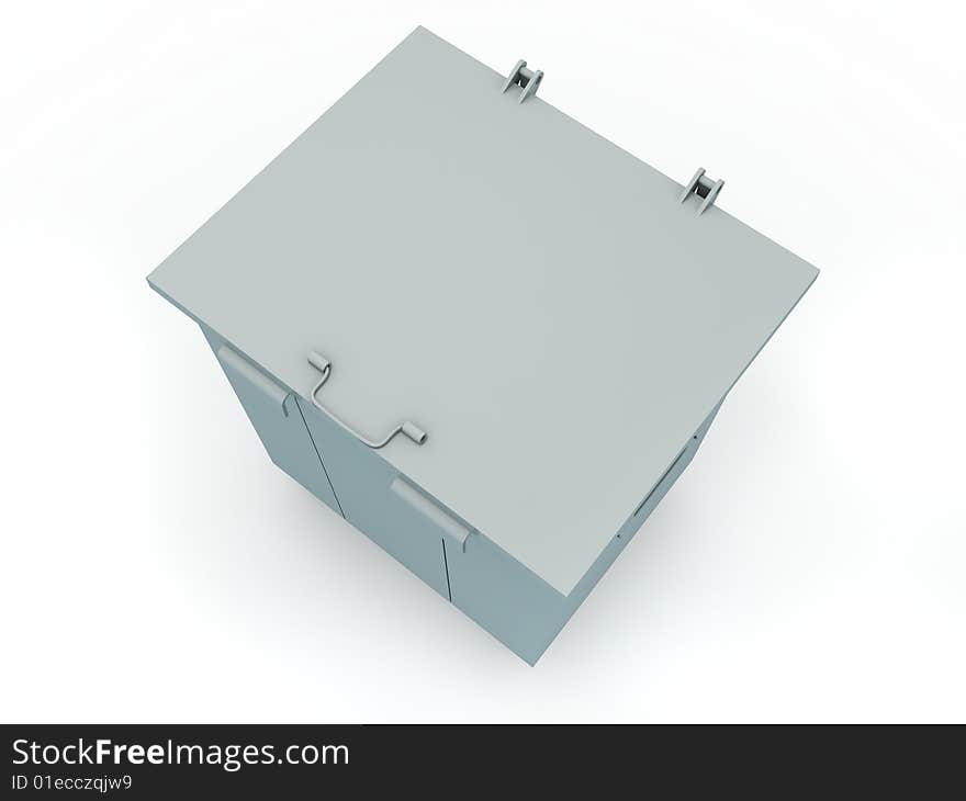 The container for dust isolated on light background