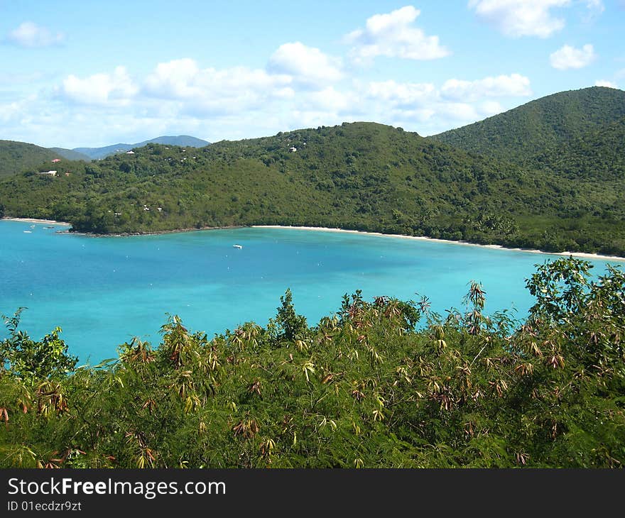 A view over maho bay. A view over maho bay