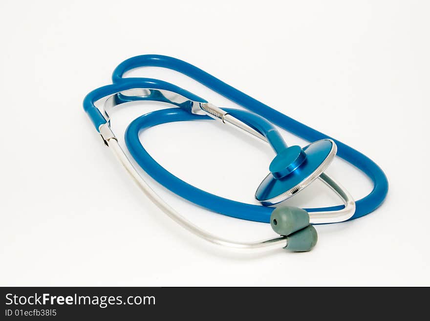 Blue Stethoscope on a white back ground. Blue Stethoscope on a white back ground