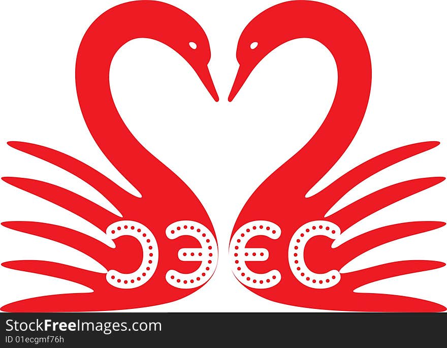 Swan symbol pattern. Red and white. Available as Illustrator-File. Swan symbol pattern. Red and white. Available as Illustrator-File