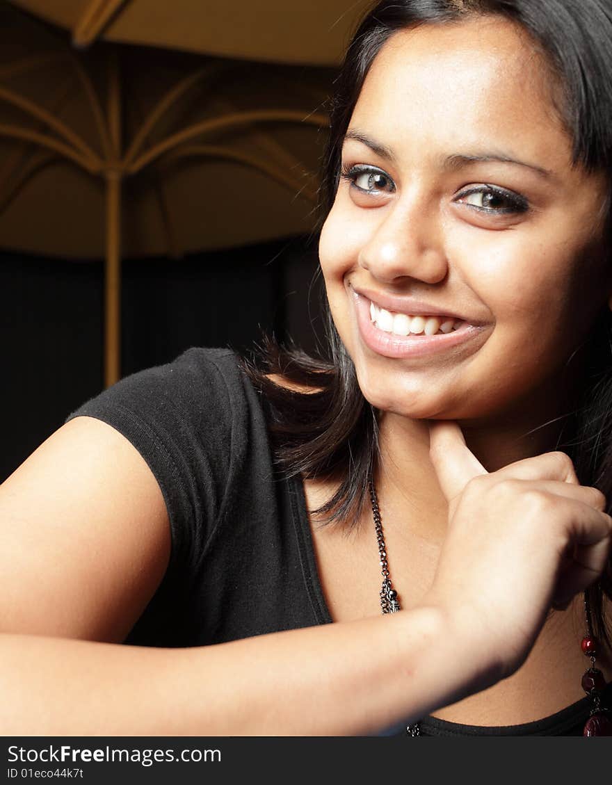 Headshot of a beautiful young woman. Headshot of a beautiful young woman