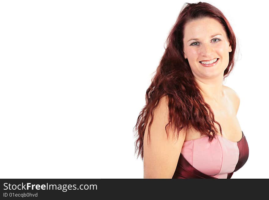 Smiling attractive woman isolated