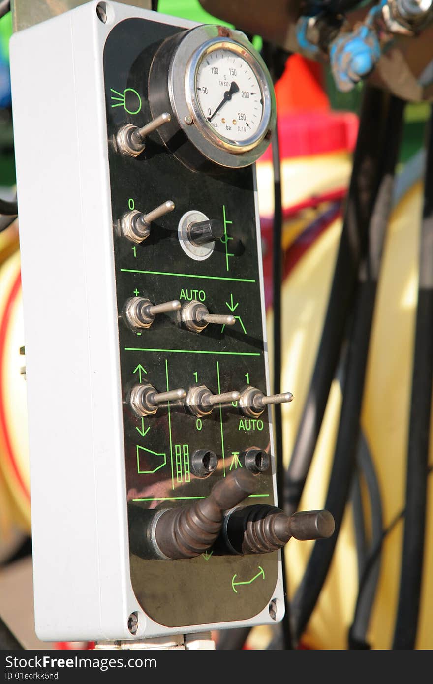 Close-up of a control board