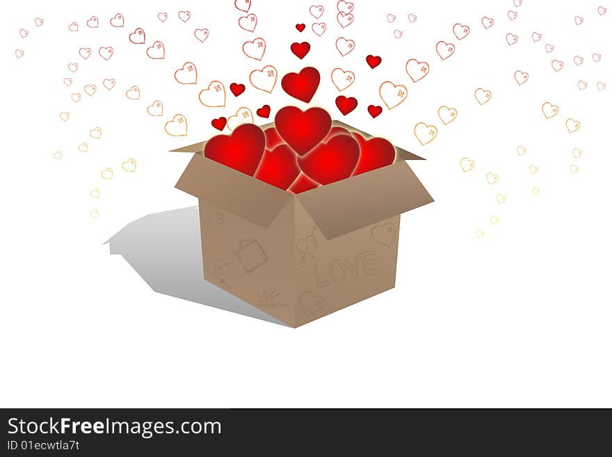 Box with heart