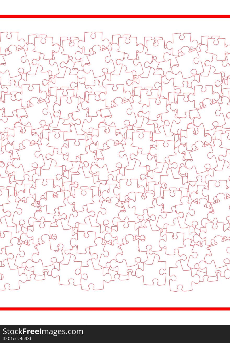 There are some red puzzle plugs, on a white background. There are some red puzzle plugs, on a white background.