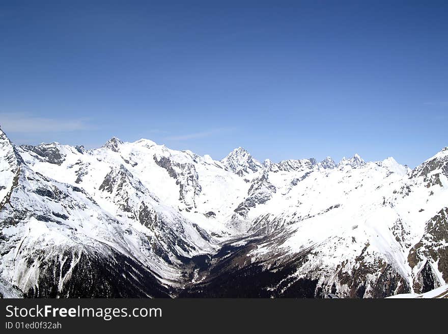 Caucasus Mountains. Dombaj. Winter resort