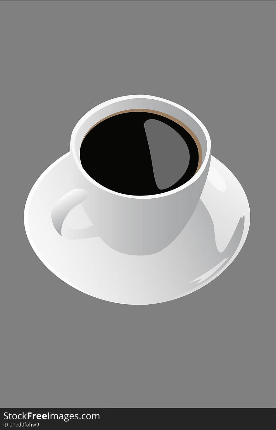 Coffee cup. Vector. Without mesh.