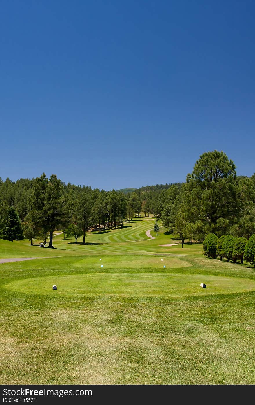 An image of  an Arizona golf course on a bright summer day. An image of  an Arizona golf course on a bright summer day