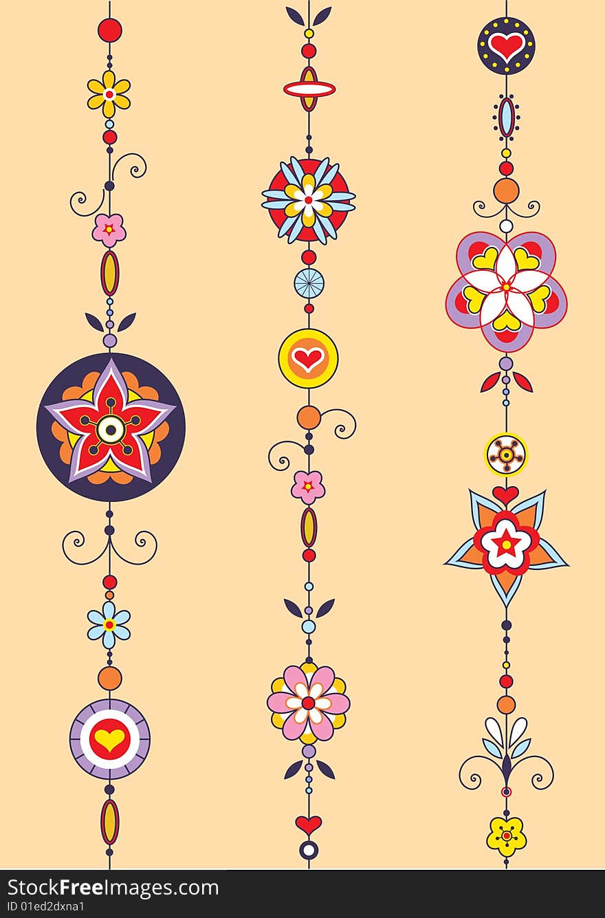 Vector Illustration of Decorative Wind Chimes with authentic ornament design