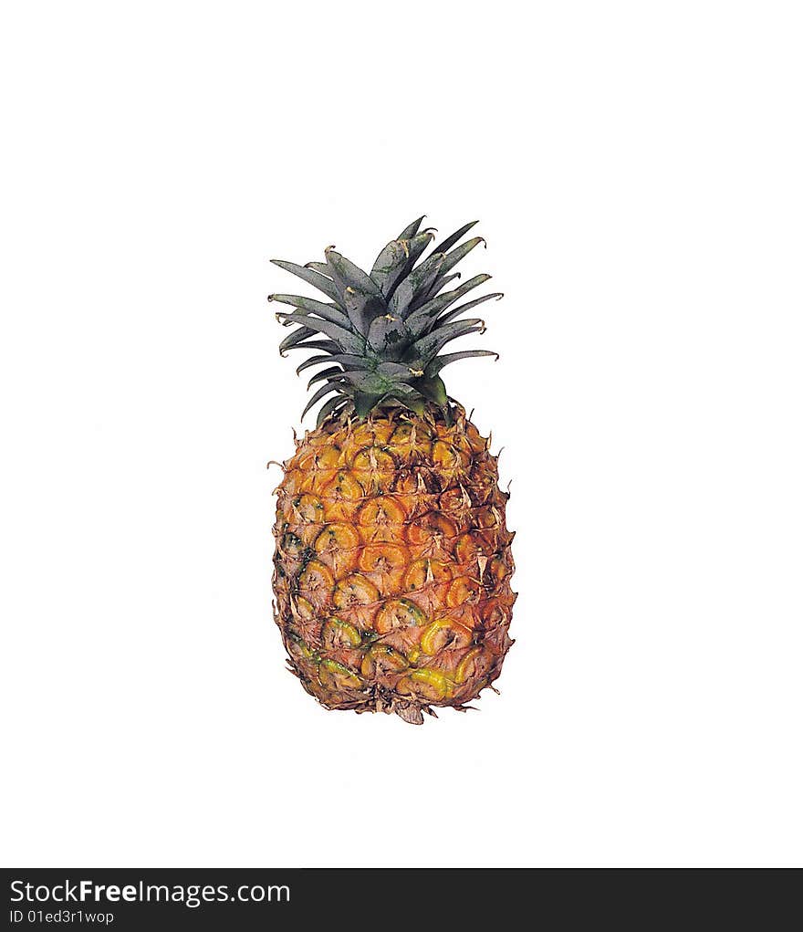 One pineapple isolated over white