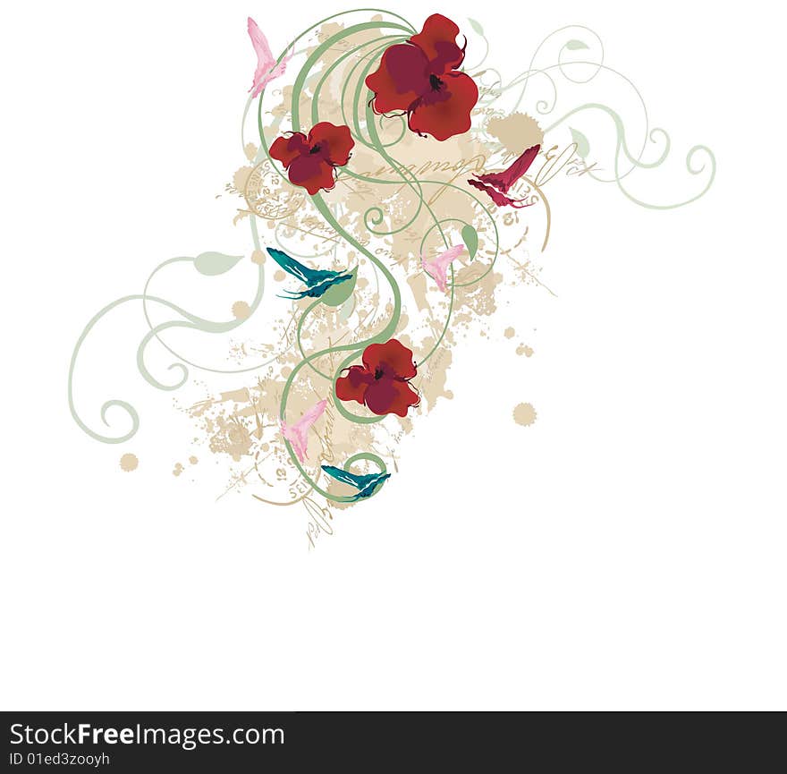 Illustration of a floral background