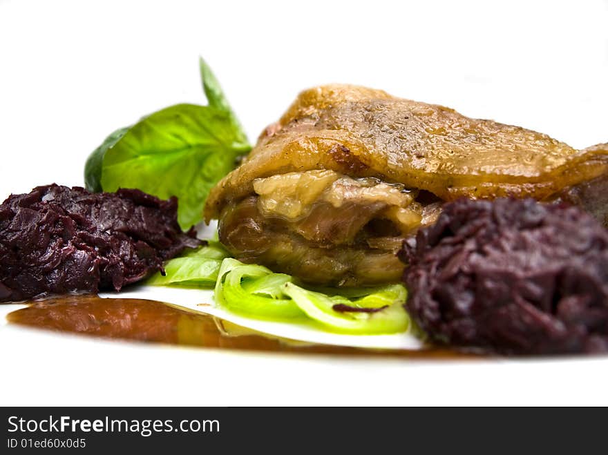 Fried chicken isolated on white