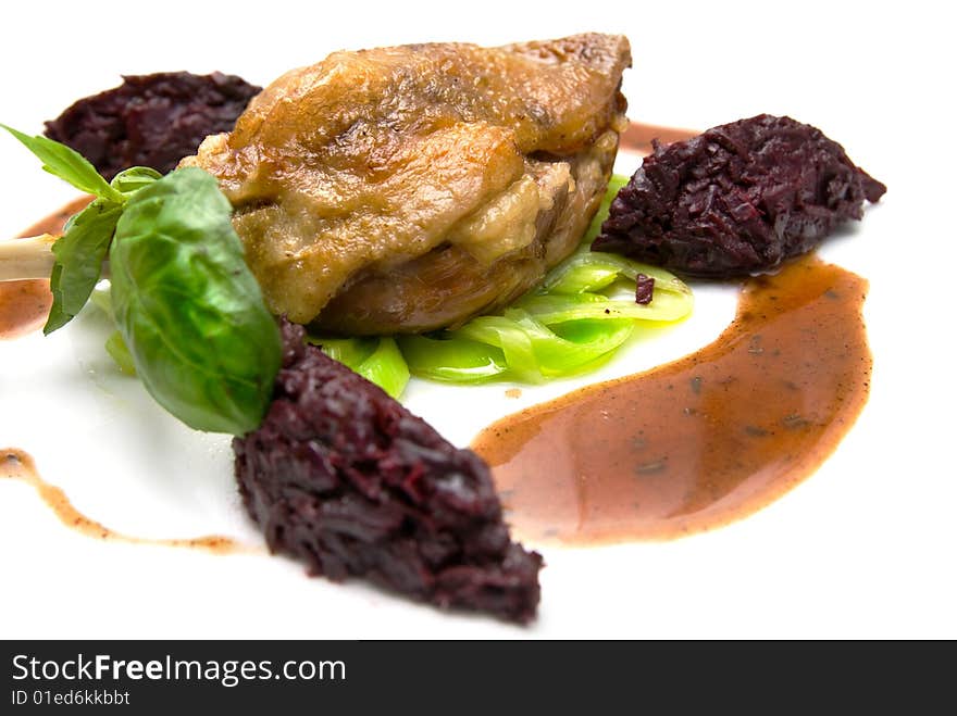 Fried chicken isolated on white