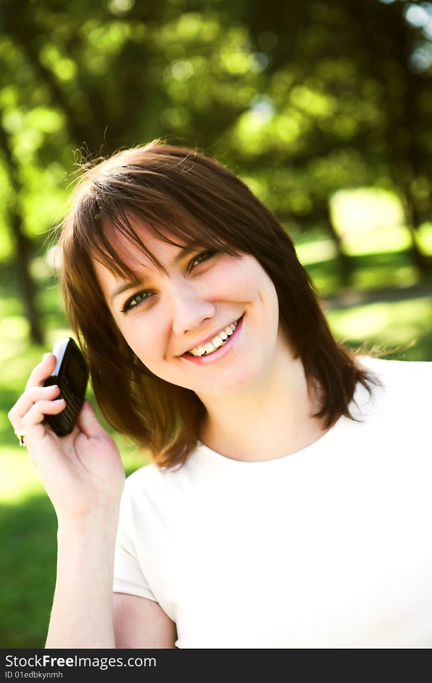 Young woman in park