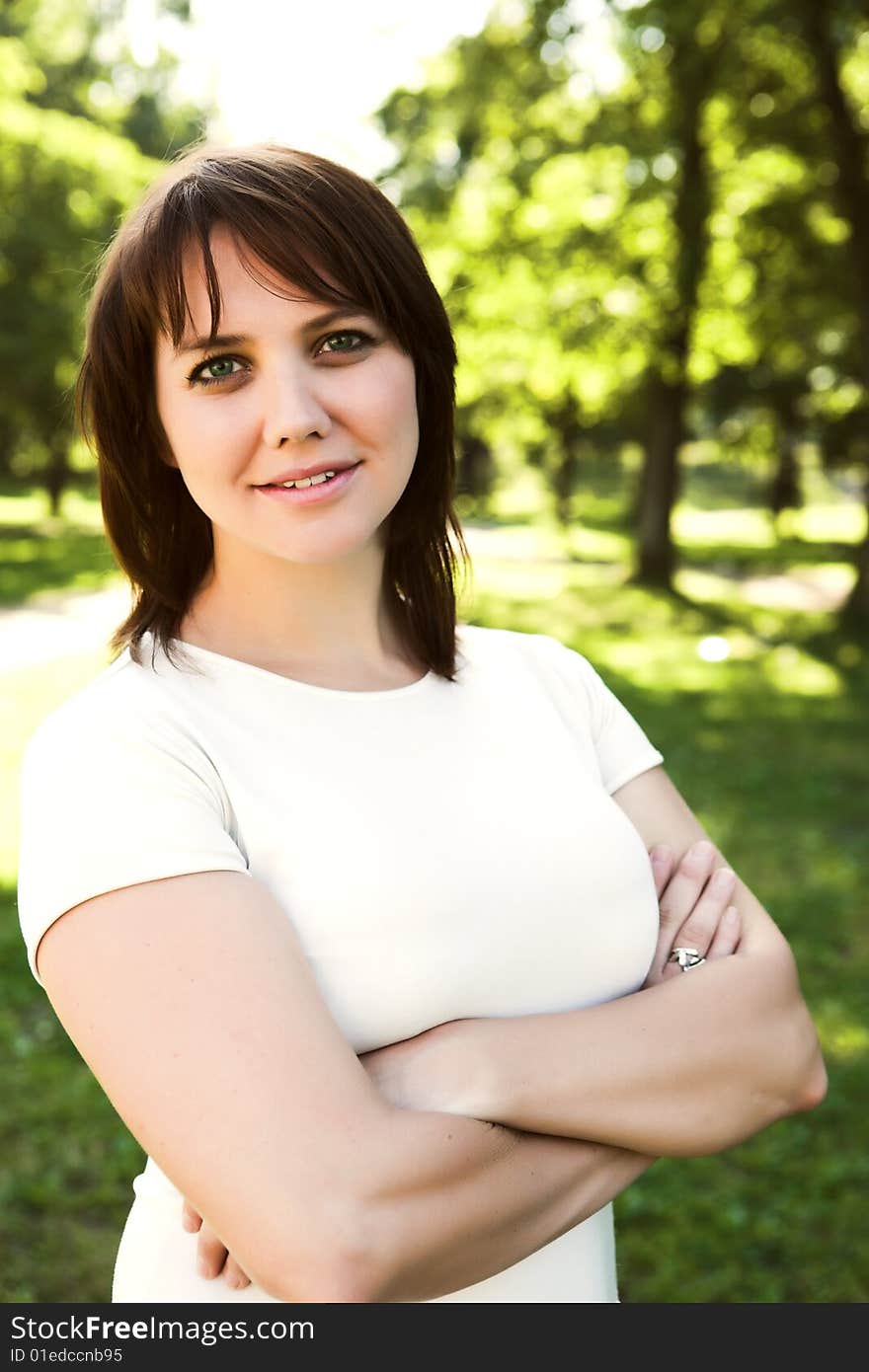 Young woman in park