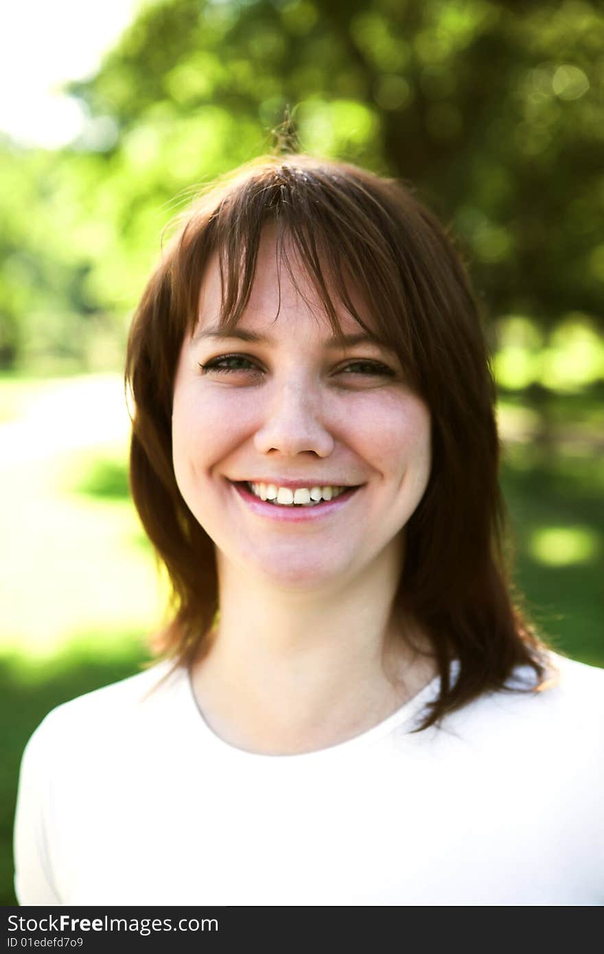 Young Woman In Park