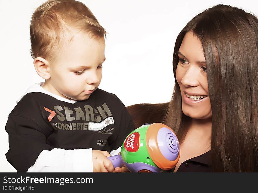 Young loving mother holding baby. Young loving mother holding baby