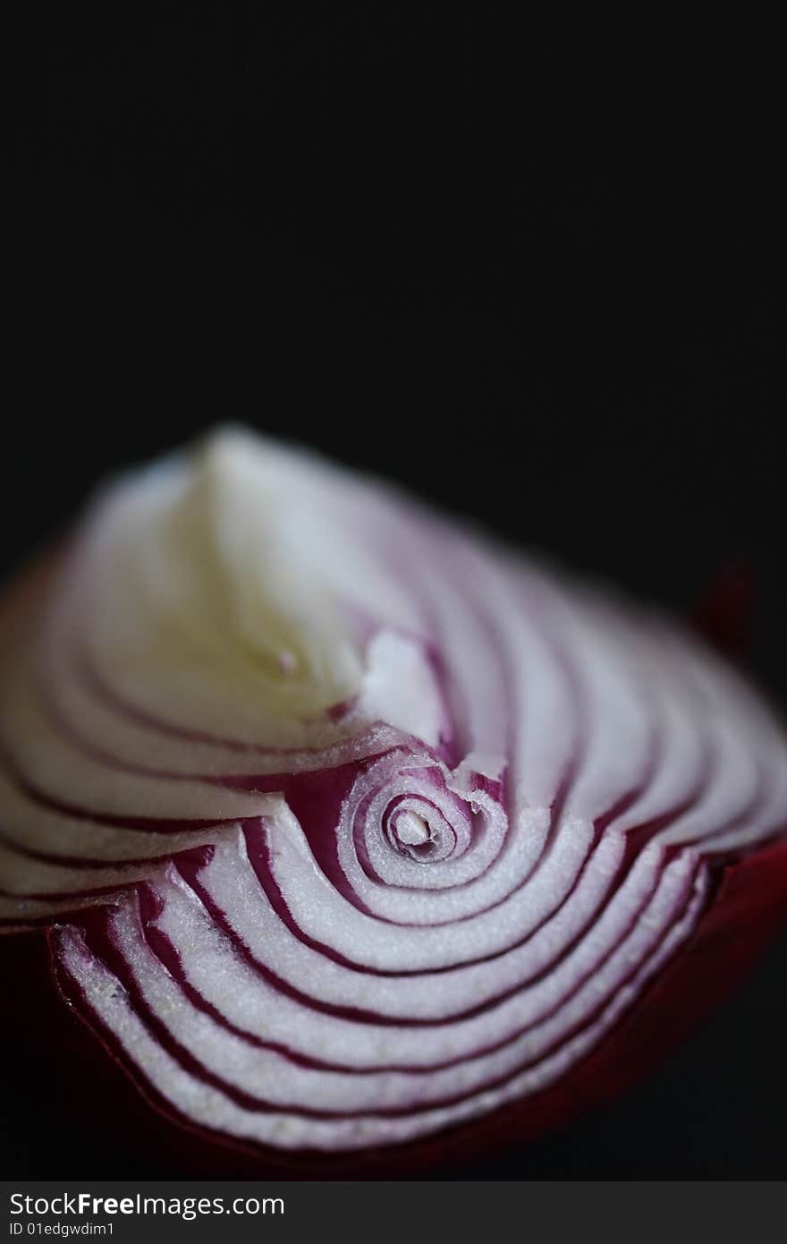 Some peaces onion close up