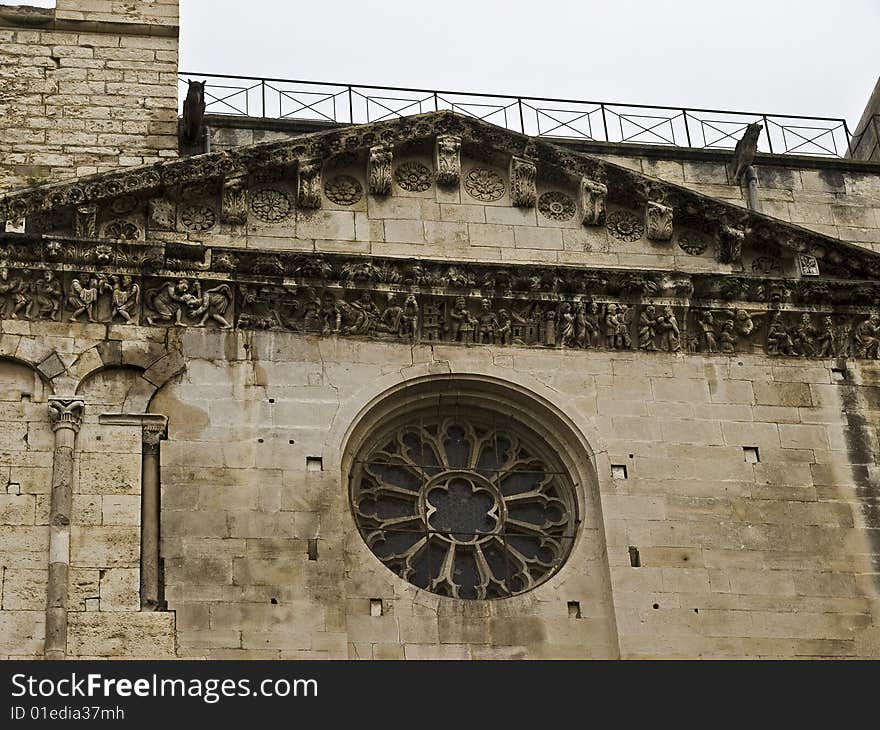 Gothic church in city of Nimes in southern France