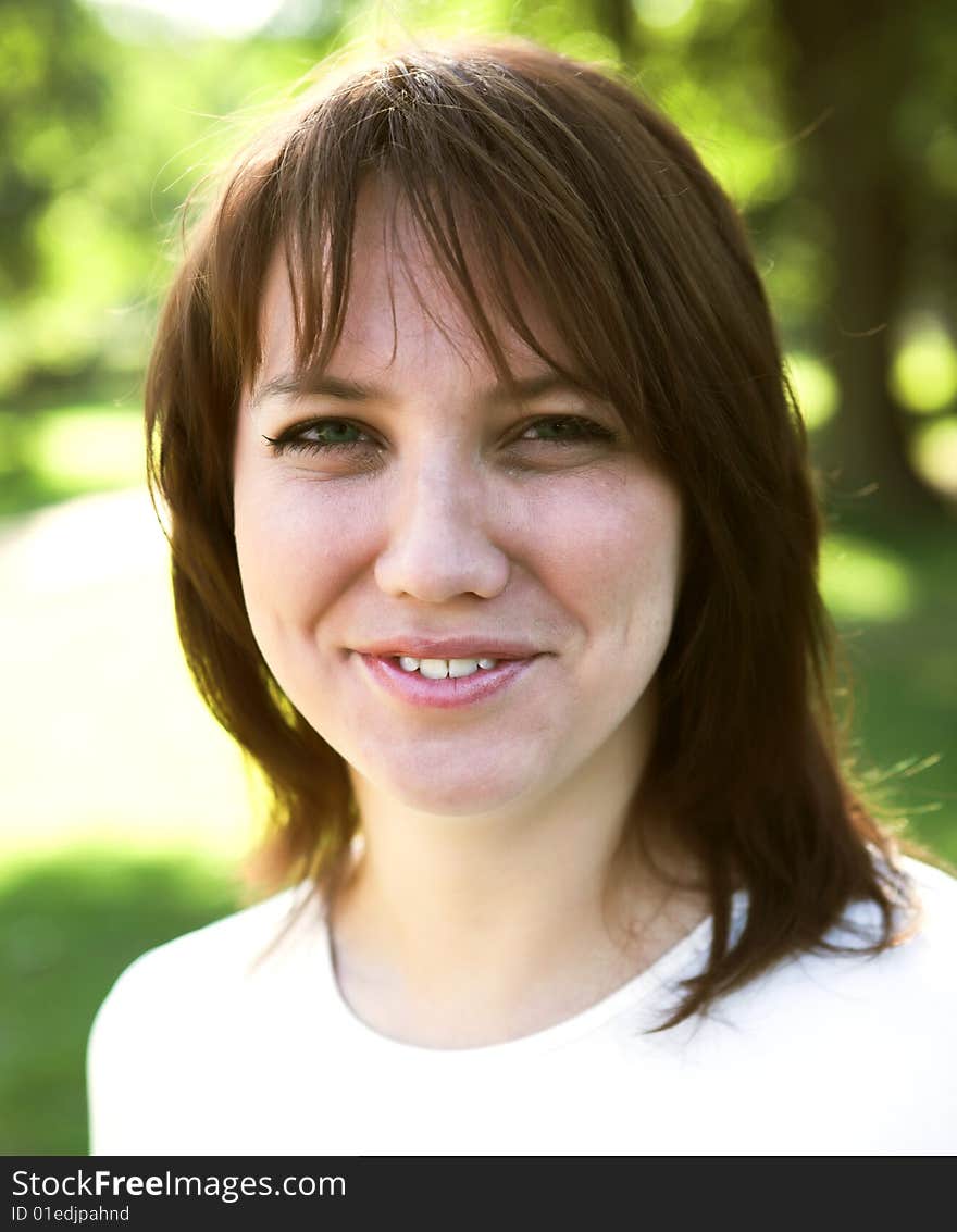 Young Woman In Park