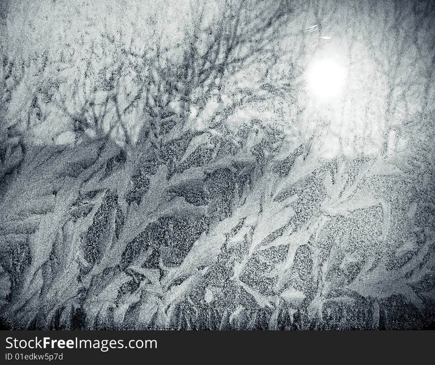 Beautiful winter frozen ice background